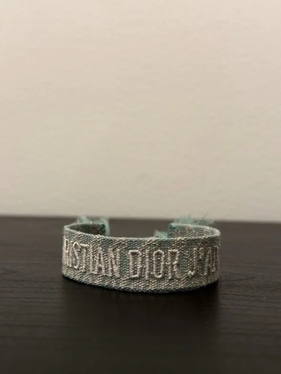 Christian Dior J’adior Green and white flower partern cotton woven adjustable - Picture 5 of 6